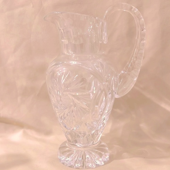 Style American Brilliant Cut Pitcher Hobs Stars and Pin Wheels 7” Tall. A1674. - Picture 4 of 8